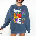 Cute Teach Love And Inspire Men Women Teacher Comfort Colors Sweatshirt Denim