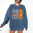 Cute Teacher Halloween For Women Men Teacher Pumpkin Comfort Colors Sweatshirt Denim