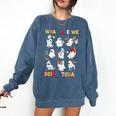 What Are We Doing Today Ghost PE Teacher Team Halloween Comfort Colors Sweatshirt Denim