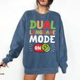 Dual Language Teacher Bilingual Teacher Comfort Colors Sweatshirt Denim Dual Language Teacher Bilingual Teacher Comfort Colors Sweatshirt Denim