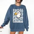 Eagles School Sports Fan Team Spirit Teacher Parent Student Comfort Colors Sweatshirt Denim Eagles School Sports Fan Team Spirit Teacher Parent Student Comfort Colors Sweatshirt Denim