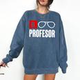 El Professor Money Costume Profesor Glasses Men Teacher Gift Comfort Colors Sweatshirt Denim
