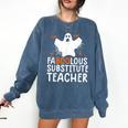 Faboolous Substitute Teacher Halloween Costume Comfort Colors Sweatshirt Denim