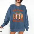 Fall In Love With Learning Book Lover Autumn Pumpkin Teacher Comfort Colors Sweatshirt Denim