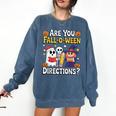 Are You Fall O Ween Directions Halloween Teacher Ghost Comfort Colors Sweatshirt Denim Are You Fall O Ween Directions Halloween Teacher Ghost Comfort Colors Sweatshirt Denim