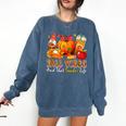 Fall Vibes Costume Teacher Thanksgiving Leopard Gnome Comfort Colors Sweatshirt Denim Fall Vibes Costume Teacher Thanksgiving Leopard Gnome Comfort Colors Sweatshirt Denim