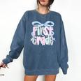 First Grade Coquette Bow Girls Teacher Team 1st Grade Squad Comfort Colors Sweatshirt Denim First Grade Coquette Bow Girls Teacher Team 1st Grade Squad Comfort Colors Sweatshirt Denim