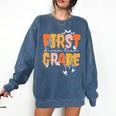 First Grade Dream Retro Team Fall Halloween Spooky Teachers Comfort Colors Sweatshirt Denim First Grade Dream Retro Team Fall Halloween Spooky Teachers Comfort Colors Sweatshirt Denim
