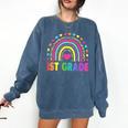 First Grade Rainbow Girls Boys Teacher Team 1st Grade Squad Comfort Colors Sweatshirt Denim First Grade Rainbow Girls Boys Teacher Team 1st Grade Squad Comfort Colors Sweatshirt Denim