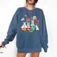 Floral Beakers Chemistry Lab Teacher Comfort Colors Sweatshirt Denim