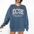Floral ECSE Early Childhood Special Education SPED Teacher Comfort Colors Sweatshirt Denim Floral ECSE Early Childhood Special Education SPED Teacher Comfort Colors Sweatshirt Denim