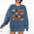 Folk Art Pumpkins Teacher Nurses Admin Witch Halloween Cute Comfort Colors Sweatshirt Denim Folk Art Pumpkins Teacher Nurses Admin Witch Halloween Cute Comfort Colors Sweatshirt Denim