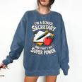 Front Office Teacher Admin Mother I'm A School Secretary Comfort Colors Sweatshirt Denim