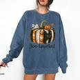 Fun Fall Book Lover Cute Teacher Student Halloween Comfort Colors Sweatshirt Denim