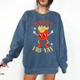Fun Teacher Happy Fri Yay French Fries Friday Lovers Comfort Colors Sweatshirt Denim Fun Teacher Happy Fri Yay French Fries Friday Lovers Comfort Colors Sweatshirt Denim
