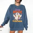 Groovy Faboolous Spooky Music Teacher Halloween Men Women Comfort Colors Sweatshirt Denim Groovy Faboolous Spooky Music Teacher Halloween Men Women Comfort Colors Sweatshirt Denim