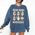 Groovy Halloween Ghost Read More Boooooks Librarian Teacher For Men Women Kids Comfort Colors Sweatshirt Denim Groovy Halloween Ghost Read More Boooooks Librarian Teacher For Men Women Kids Comfort Colors Sweatshirt Denim