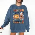 Groovy Pumpkin Spice Makes Teacher Nice Fall Thanksgiving Comfort Colors Sweatshirt Denim Groovy Pumpkin Spice Makes Teacher Nice Fall Thanksgiving Comfort Colors Sweatshirt Denim