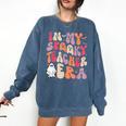 Groovy In My Spooky Teacher Era Halloween Party Boo Comfort Colors Sweatshirt Denim