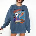 Halloween Skeleton Geography Teacher Pumpkin Bats Classroom Comfort Colors Sweatshirt Denim Halloween Skeleton Geography Teacher Pumpkin Bats Classroom Comfort Colors Sweatshirt Denim