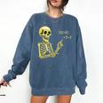 Halloween Teacher Six Seven 6 7 Skeleton Spooky Costume Comfort Colors Sweatshirt Denim Halloween Teacher Six Seven 6 7 Skeleton Spooky Costume Comfort Colors Sweatshirt Denim