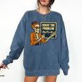 Halloween Teacher Six Seven Meme 6 7 Skeleton Spooky Costume Comfort Colors Sweatshirt Denim