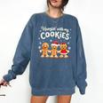 Hangin With My Cookies Gingerbread Christmas Teacher Comfort Colors Sweatshirt Denim Hangin With My Cookies Gingerbread Christmas Teacher Comfort Colors Sweatshirt Denim