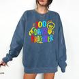 Happy 100th Day Of School 100 Days Brighter Girls Teacher Comfort Colors Sweatshirt Denim