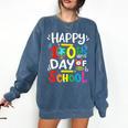 Happy 100th Day Of School 100 Days Of School Teacher Student Comfort Colors Sweatshirt Denim Happy 100th Day Of School 100 Days Of School Teacher Student Comfort Colors Sweatshirt Denim