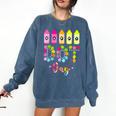 Happy Dot Day 2025 Teacher Kids Girls Colorful Polka Dot Day Comfort Colors Sweatshirt Denim