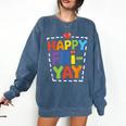 Happy Fri-Yay Teacher Life Weekend Pun Happy Friday Comfort Colors Sweatshirt Denim Happy Fri-Yay Teacher Life Weekend Pun Happy Friday Comfort Colors Sweatshirt Denim