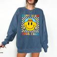 Happy To See Your Face Hippie Smile Back To School Teachers Comfort Colors Sweatshirt Denim Happy To See Your Face Hippie Smile Back To School Teachers Comfort Colors Sweatshirt Denim