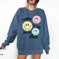 Happy To See Your Face Smile Face Teacher Back To School Comfort Colors Sweatshirt Denim Happy To See Your Face Smile Face Teacher Back To School Comfort Colors Sweatshirt Denim
