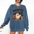 Haunted By 67 Teacher Ghost Pumpkin Halloween Costum Comfort Colors Sweatshirt Denim Haunted By 67 Teacher Ghost Pumpkin Halloween Costum Comfort Colors Sweatshirt Denim