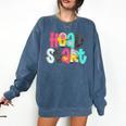 Head Start Team Homeschool Teacher Headstart Back To School Comfort Colors Sweatshirt Denim