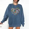 Heart Shape Art Teacher And Painting Sketching Artist Comfort Colors Sweatshirt Denim