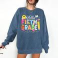 Hello Fifth Grade Team 5th Grade Back To School Teacher Kids Comfort Colors Sweatshirt Denim Hello Fifth Grade Team 5th Grade Back To School Teacher Kids Comfort Colors Sweatshirt Denim