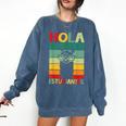 Hola Estudiantes Spanish Teacher Back To School 2025 Comfort Colors Sweatshirt Denim