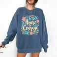 House Of Courage Flowers RCA School Teacher Student Tee Comfort Colors Sweatshirt Denim