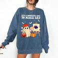 It's A Bootiful Day To Make Art Groovy Art Teacher Halloween Comfort Colors Sweatshirt Denim