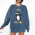 It's Fri-Yay Dabbing Penguin Friday Weekend Teacher Student Comfort Colors Sweatshirt Denim It's Fri-Yay Dabbing Penguin Friday Weekend Teacher Student Comfort Colors Sweatshirt Denim