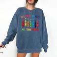 Its Okay To Feel All The Feels Mood Color Crayons Teacher Comfort Colors Sweatshirt Denim