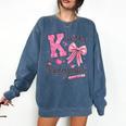 K Is For Kindergarten Teacher Coquette Bow Back To School Comfort Colors Sweatshirt Denim K Is For Kindergarten Teacher Coquette Bow Back To School Comfort Colors Sweatshirt Denim