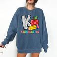 K Is For Kindergarten Teacher Pencil Apple Back To School Comfort Colors Sweatshirt Denim K Is For Kindergarten Teacher Pencil Apple Back To School Comfort Colors Sweatshirt Denim