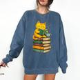 Kawaii Cats Lover Coffee Books Teacher Librarian Cat Comfort Colors Sweatshirt Denim Kawaii Cats Lover Coffee Books Teacher Librarian Cat Comfort Colors Sweatshirt Denim