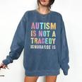 Kids AUTISM IS NOT A TRAGEDY IGNORANCE IS Proud Teacher Crew Comfort Colors Sweatshirt Denim Kids AUTISM IS NOT A TRAGEDY IGNORANCE IS Proud Teacher Crew Comfort Colors Sweatshirt Denim