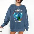Be Kind Dolphin Autism Awareness Back To School Teacher Men Women Kids Comfort Colors Sweatshirt Denim Be Kind Dolphin Autism Awareness Back To School Teacher Men Women Kids Comfort Colors Sweatshirt Denim