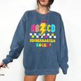 Kindergarten ABCD Rocks Teacher Student Back To School Comfort Colors Sweatshirt Denim