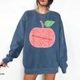 Kindergarten Apple Word Art For Teachers & Students Comfort Colors Sweatshirt Denim Kindergarten Apple Word Art For Teachers & Students Comfort Colors Sweatshirt Denim