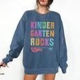 KINDERGARTEN ROCKS Teacher Crew Rock Star Kinder Team Comfort Colors Sweatshirt Denim KINDERGARTEN ROCKS Teacher Crew Rock Star Kinder Team Comfort Colors Sweatshirt Denim
